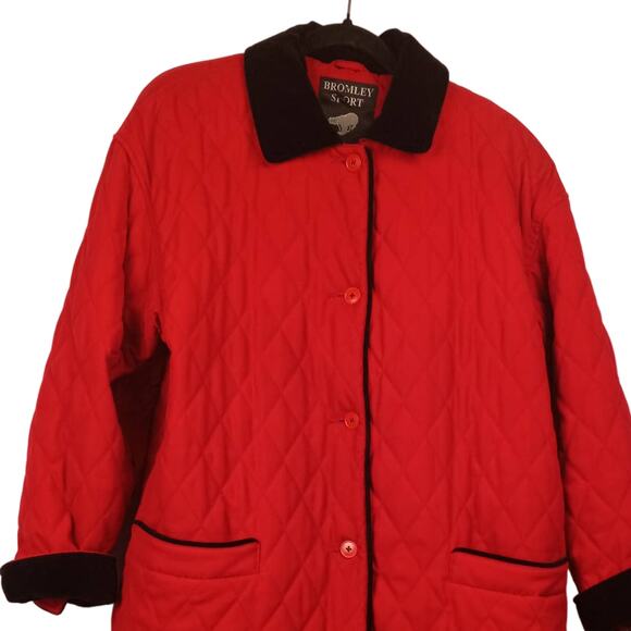Women's Quilted Velvet Trimmed Coat  M Insulated Gorpcore Utility BarnJacket - Picture 2 of 8